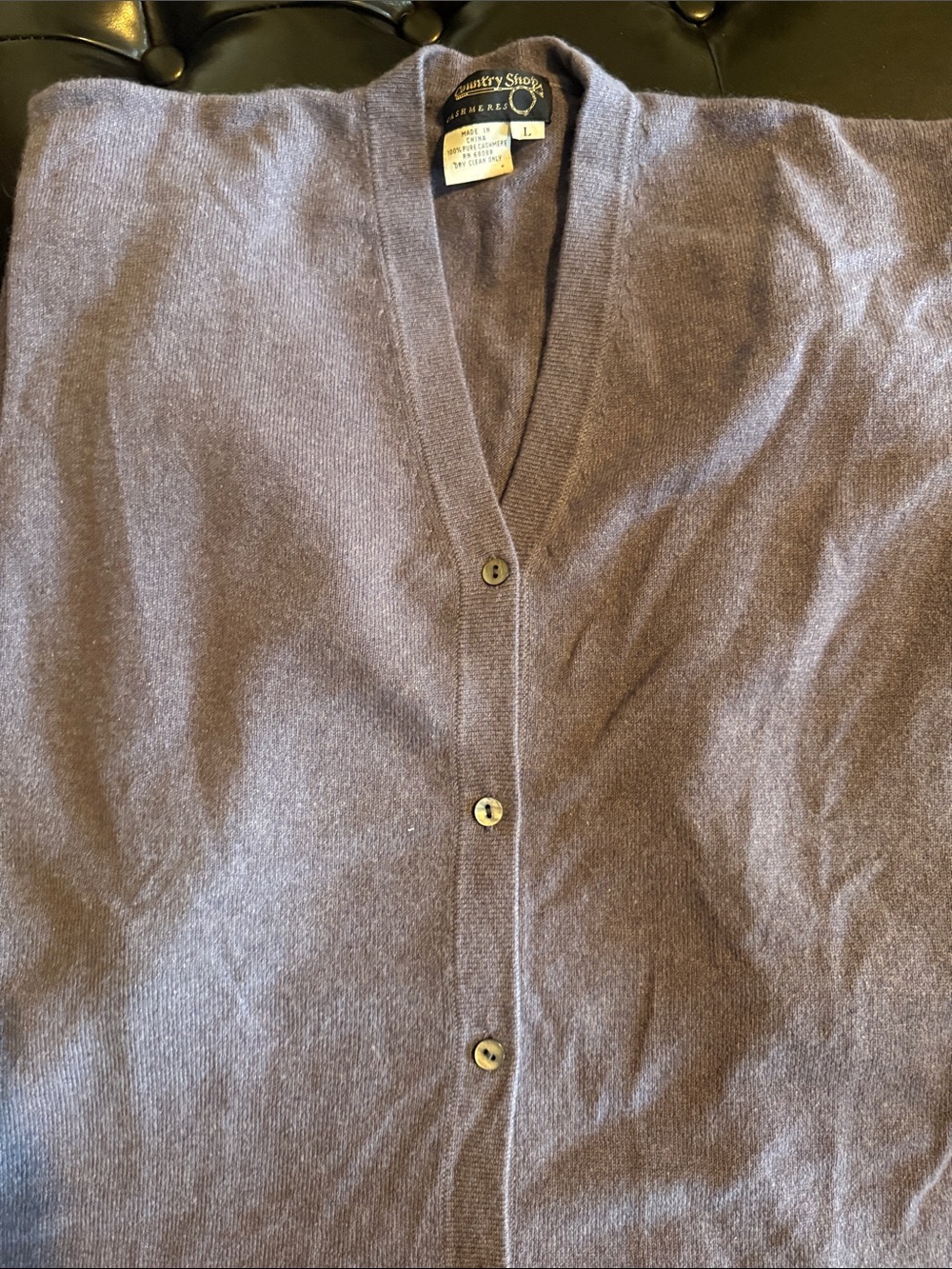 Country Shop Lavender V-Neck Button Cardigan - Women's L